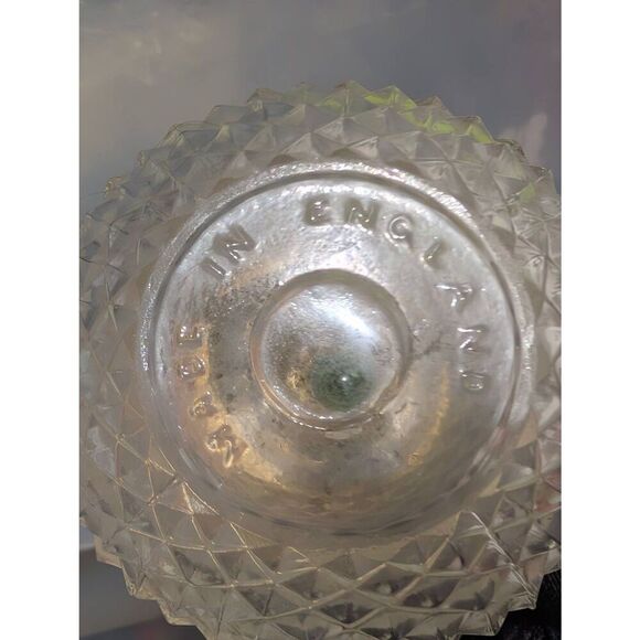 Vintage Ormolou Diamond Point Crystal Marston Perfume Bottle Gilded Dauber Top - Picture 2 of 7